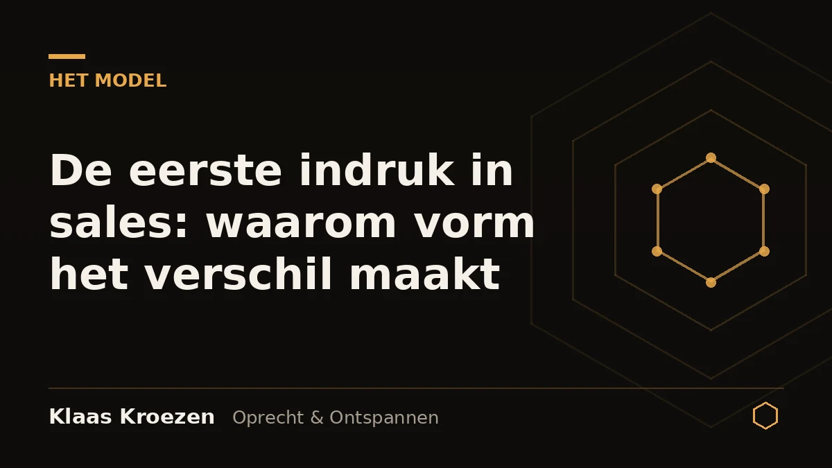 De eerste indruk in sales: waarom vorm het verschil maakt, element uit het Customer Experience Model van Klaas Kroezen