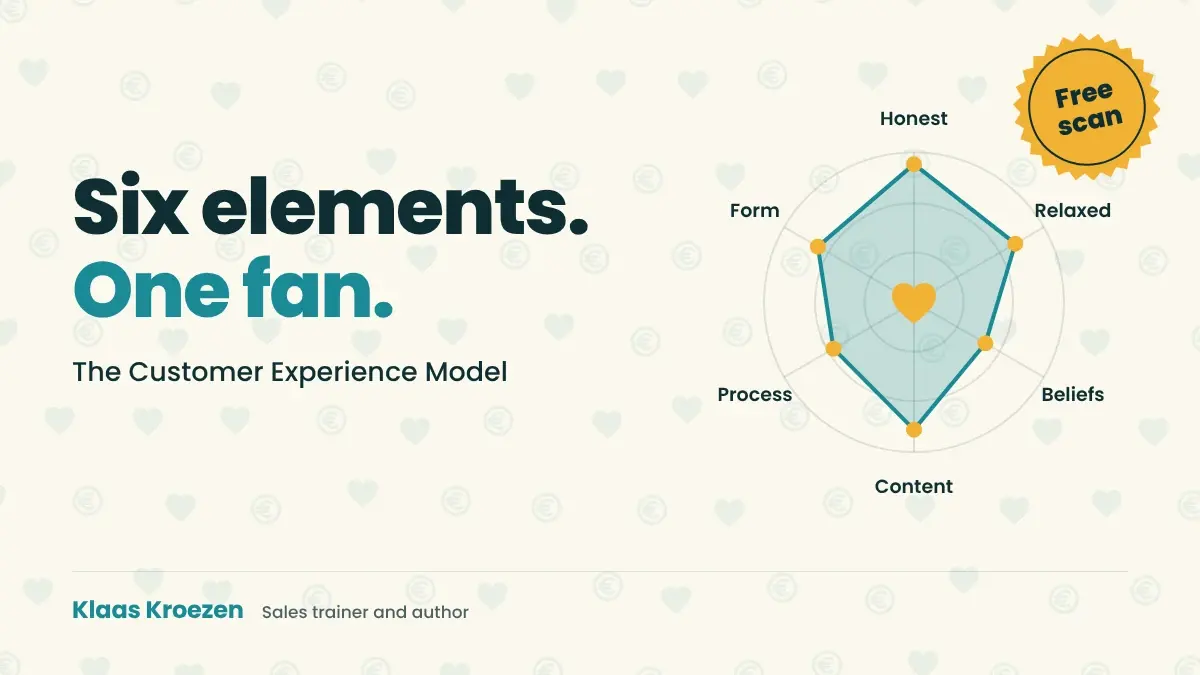 The Customer Experience Model by Klaas Kroezen with six elements