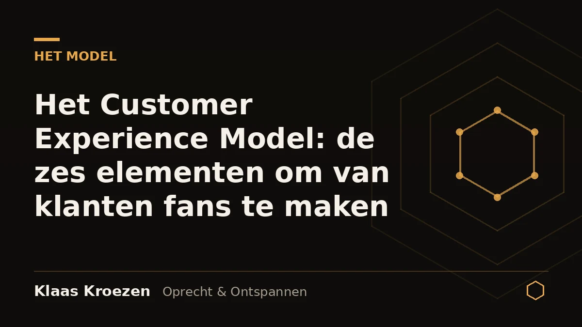 Het Customer Experience Model van Klaas Kroezen met zes elementen