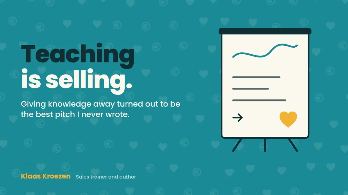Education is sales: attracting leads without chasing | Klaas Kroezen, honest and relaxed