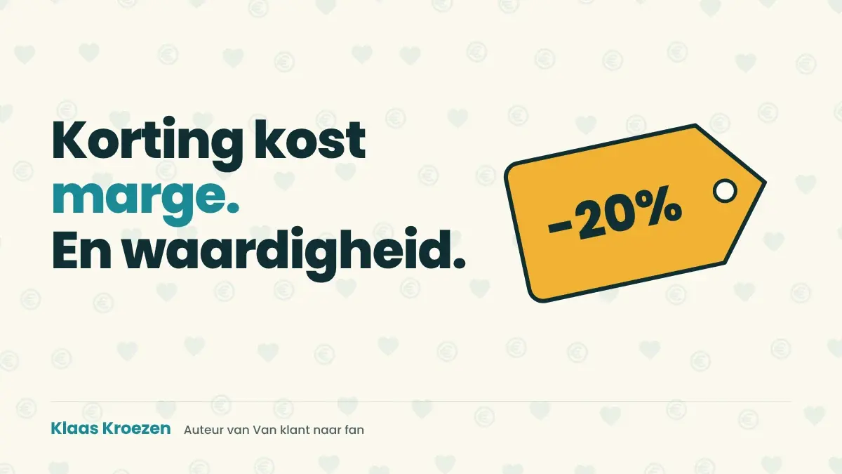 Waarom kortingsacties je marge én je waardigheid kosten | Klaas Kroezen, oprecht en ontspannen