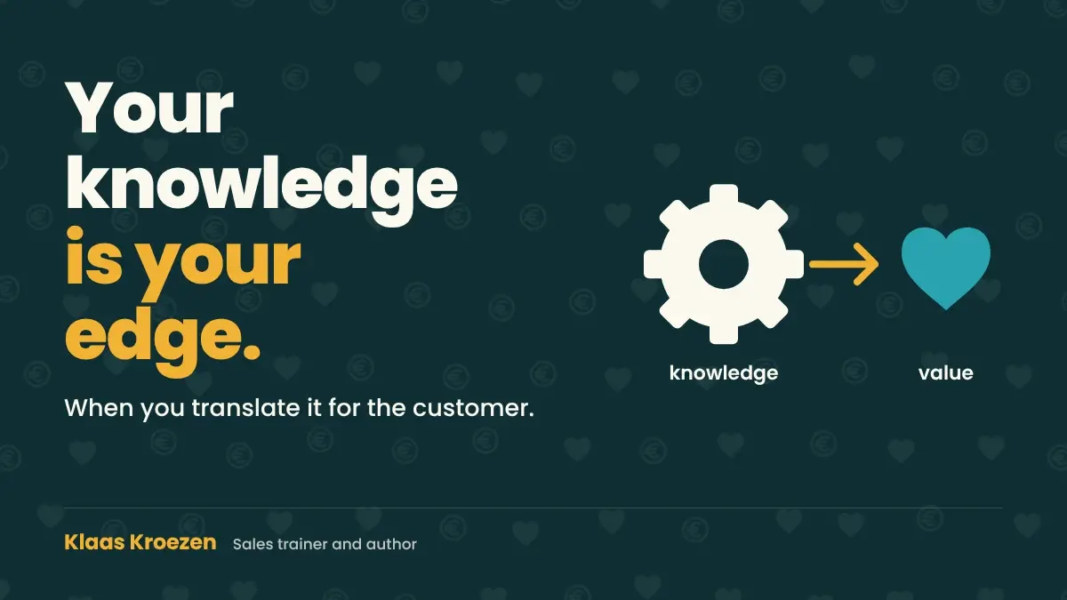 Sales for engineers and specialists: your knowledge is the weapon | Klaas Kroezen, honest and relaxed